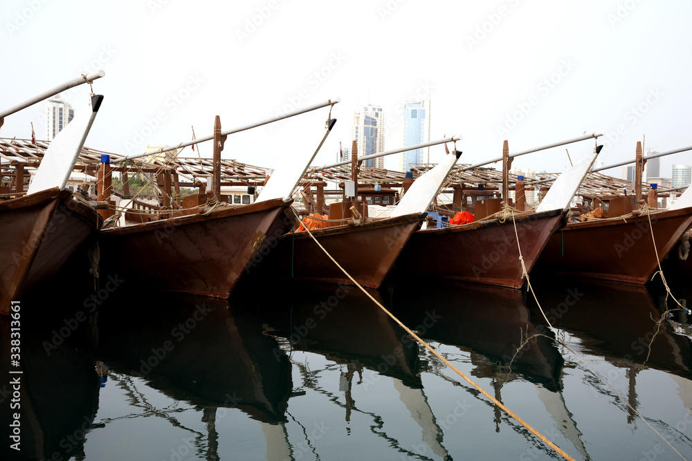 Dhows, traditional fishing boats
