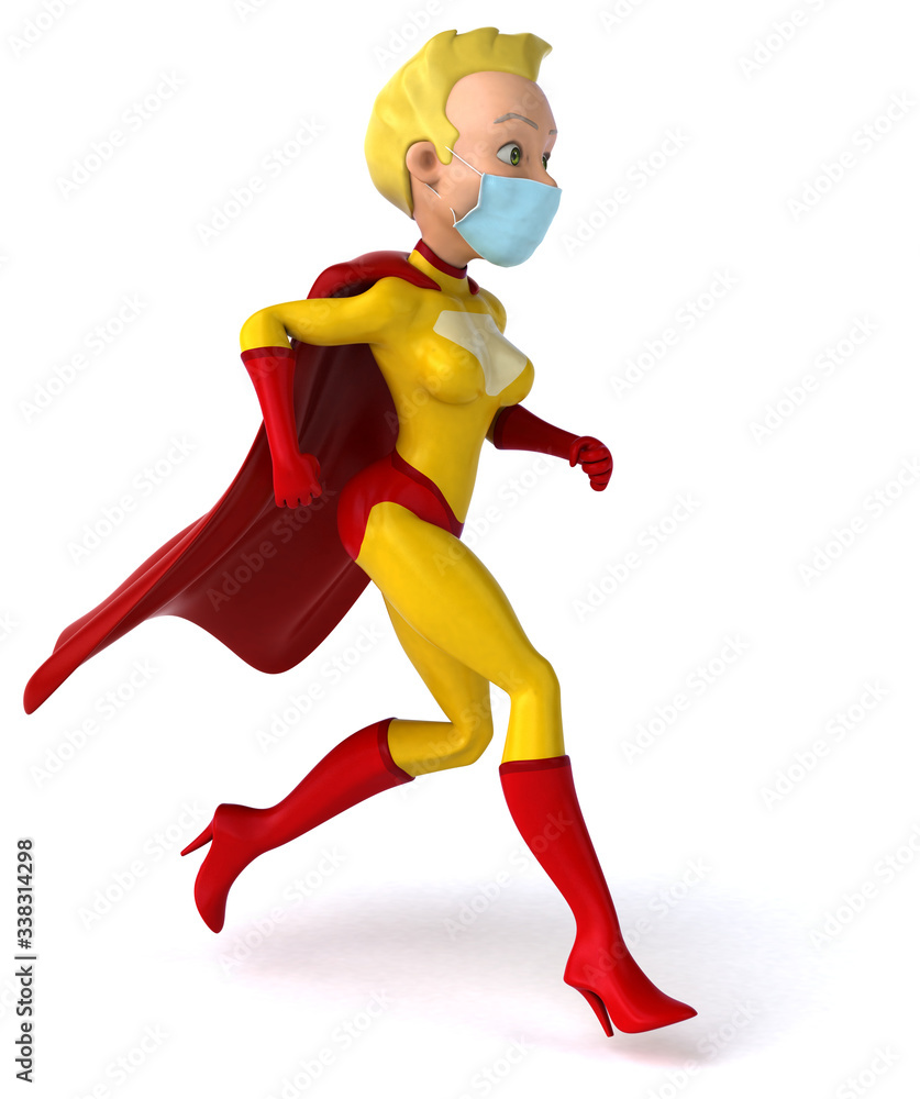 3D Illustration of a superhero with a mask 3D Illustration of a superhero with a mask