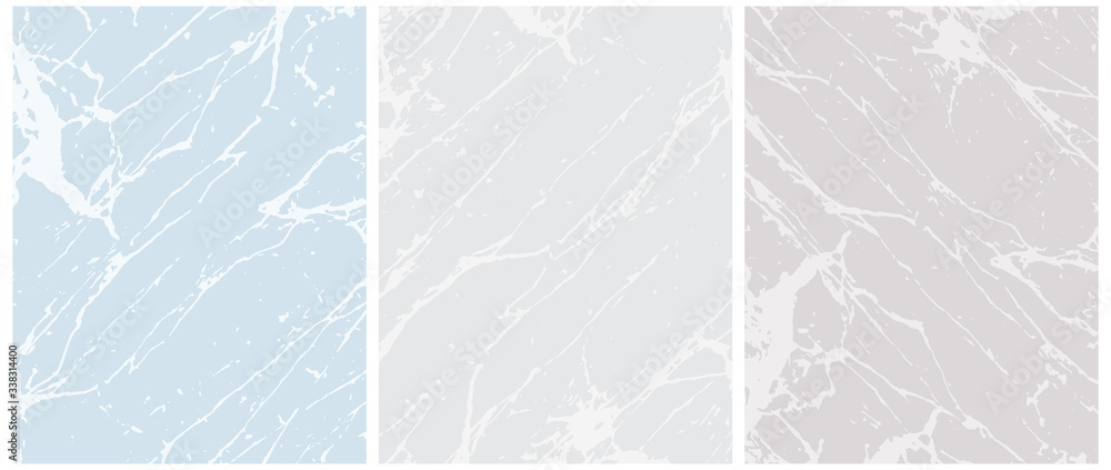 custom made wallpaper toronto digitalSet of 3 Delicate Abstract Marble Vector Layouts. Off-White Irregular Lines on a Blue and Gray Background. 2 Different Shades of Gray. Soft Marble Stone Style Art. Pastel Color Blank Set.