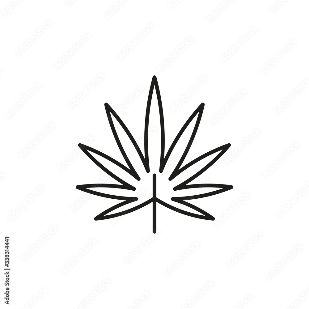 Tropical leaf icon vector on white background 