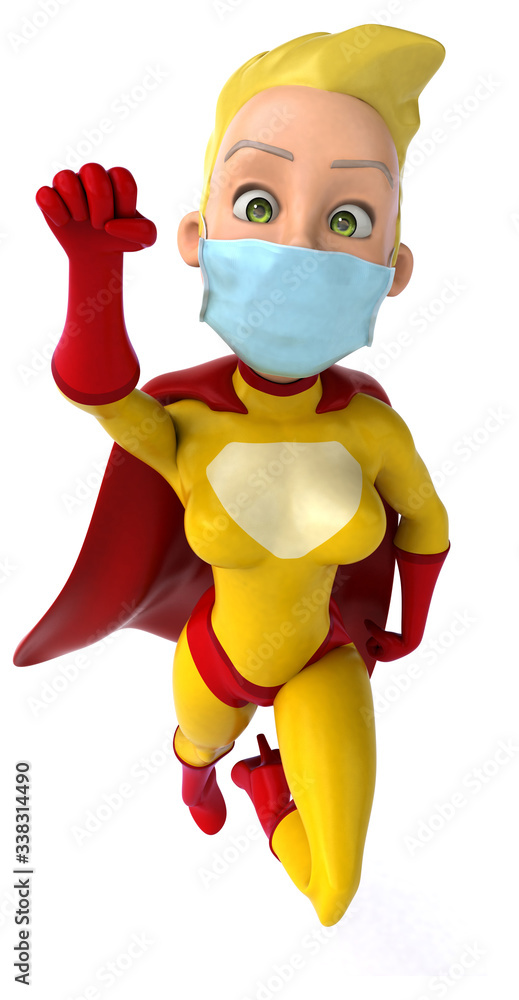 3D Illustration of a superhero with a mask 3D Illustration of a superhero with a mask