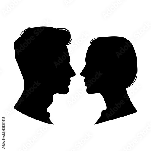 Woman and man profiles