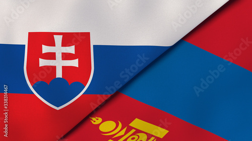 Photography The flags of Slovakia and Mongolia