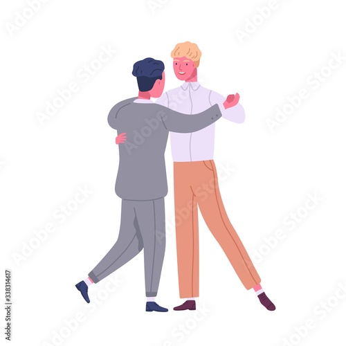 Happy gay couple dancing