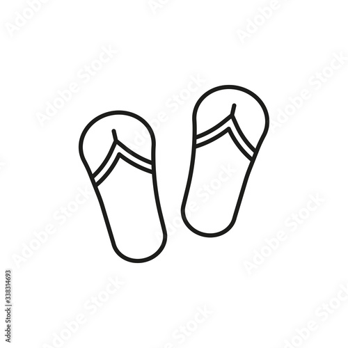 Flip flops icon vector on white background
