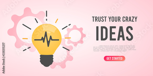 Lightbulb cardiogram pulse logo illustration design