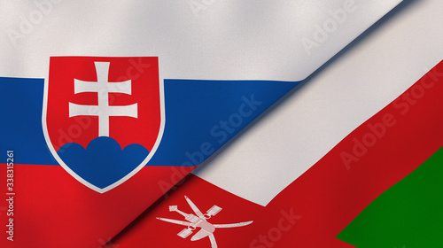 Photography The flags of Slovakia and Oman
