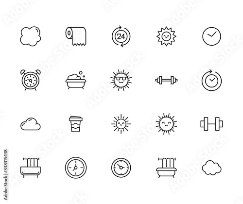 Icon set of morning.