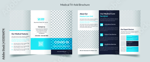 Medical, healthcare trifold brochure template