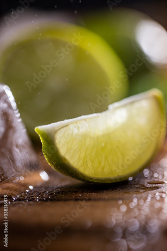 Lime wedges with ice