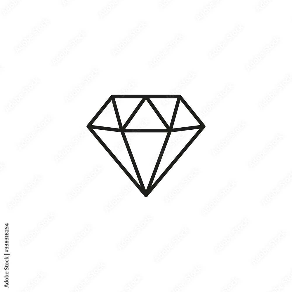 Diamond icon vector on white background Diamond icon vector on white background