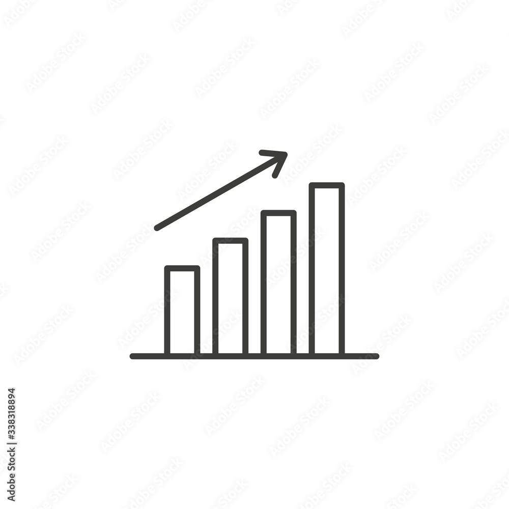 Graph icon vector on white background Graph icon vector on white background