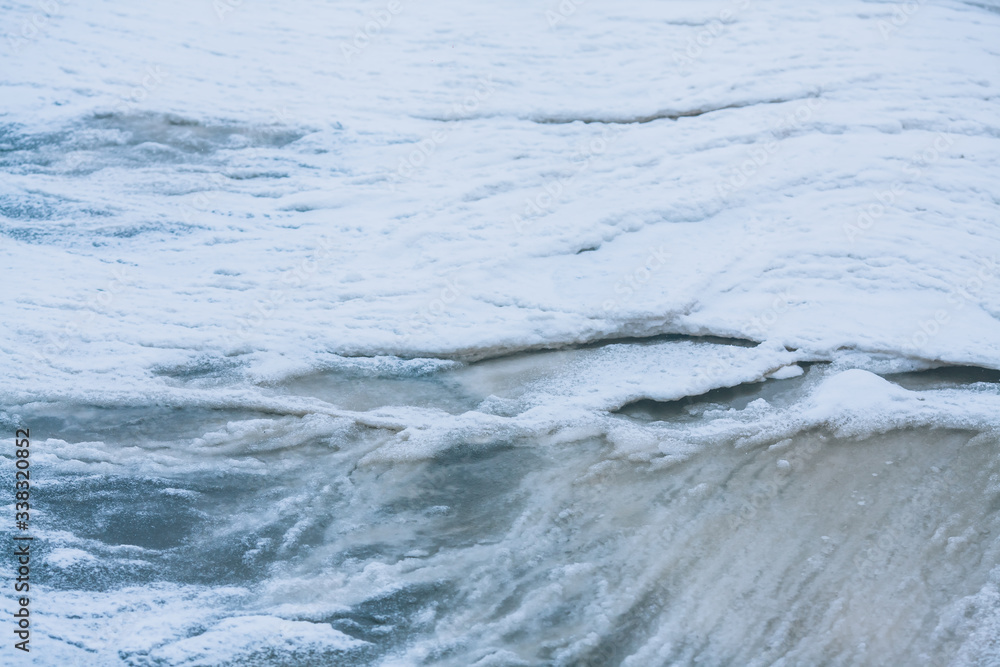 Abstract background with snow and ice. Cold winter, snow swirls Abstract background with snow and ice. Cold winter, snow swirls