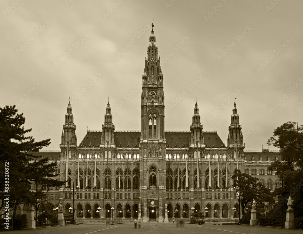 Town Hall (Rathaus) in Vienna. Austria