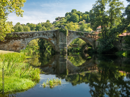 Bridge of Vilanova, a romanesque bridge across the Arnoia River at Allariz, Ourense, Galicia, Spain