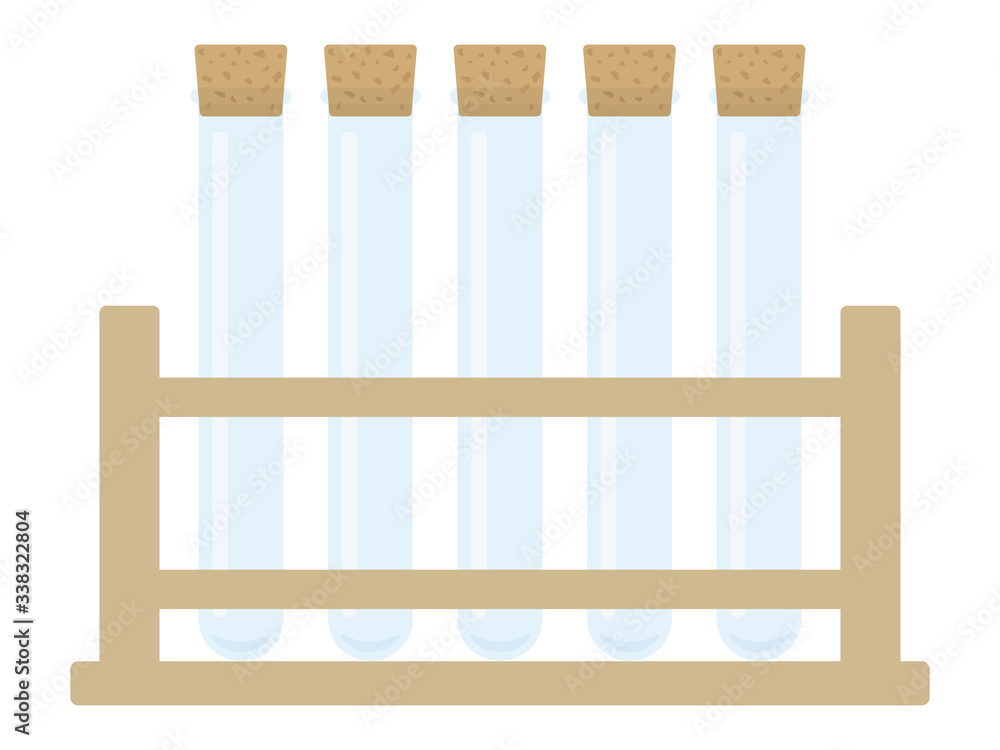 試験管と試験管立てのイラスト 試験管と試験管立てのイラスト