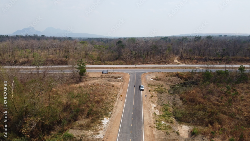 road in the mountains Overview of landscape in summer lampang thailand