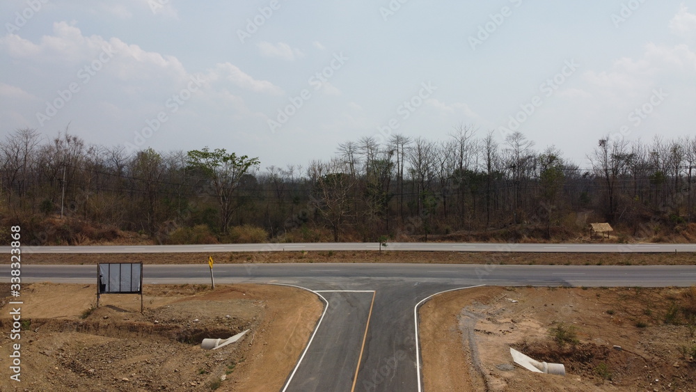 road in the mountains Overview of landscape in summer lampang thailand