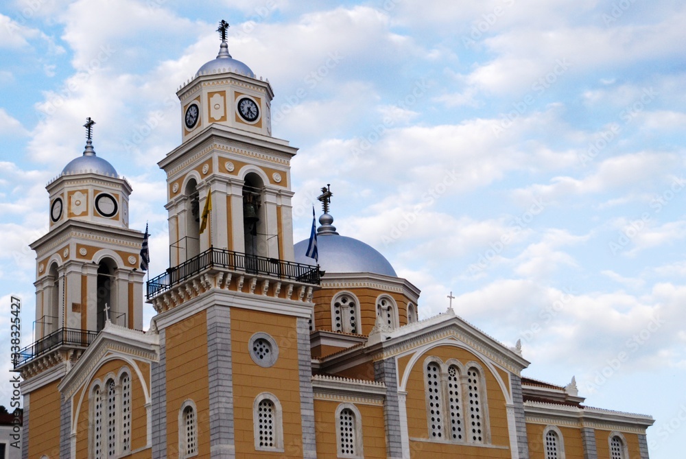 Fototapeta premium View of the cathedral church of Ypapanti in Kalamata city, Greece.