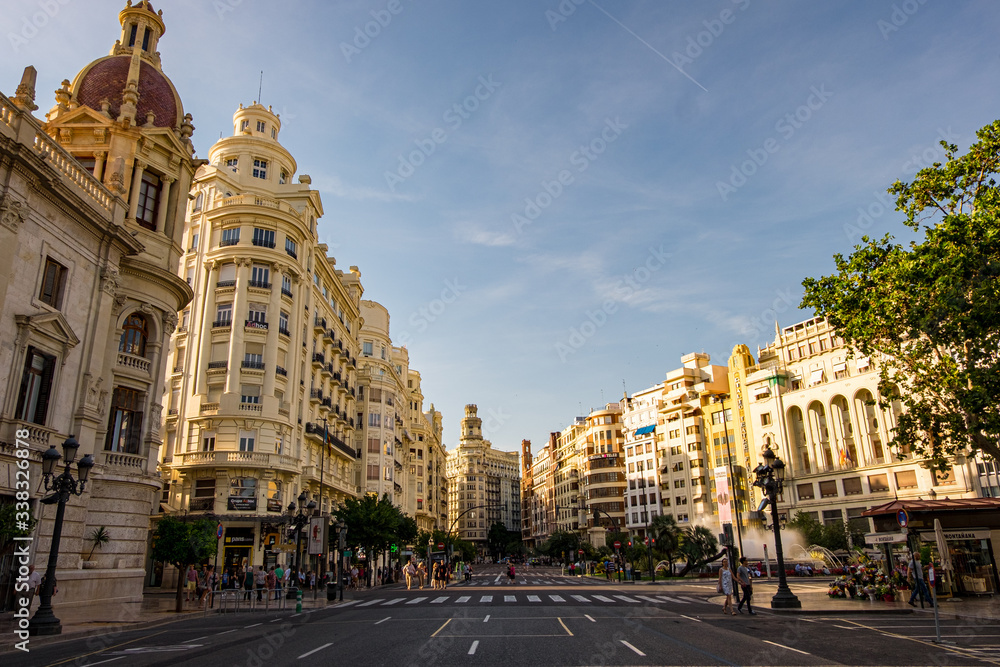 Naklejka premium The historical center of Valencia city, Spain.