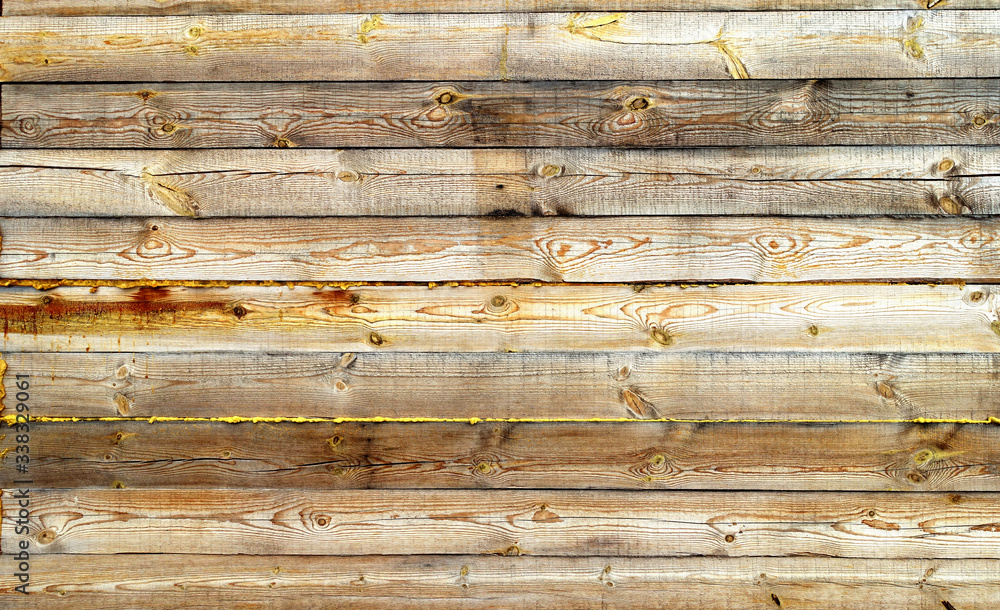 Wooden timber wall. Old wood texture. Brown and yellow natural simple wooden texture material background.