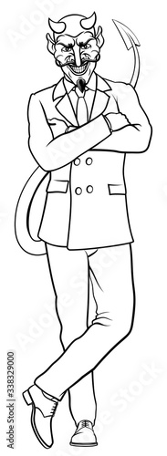 An evil devil or Satan businessman in business suit