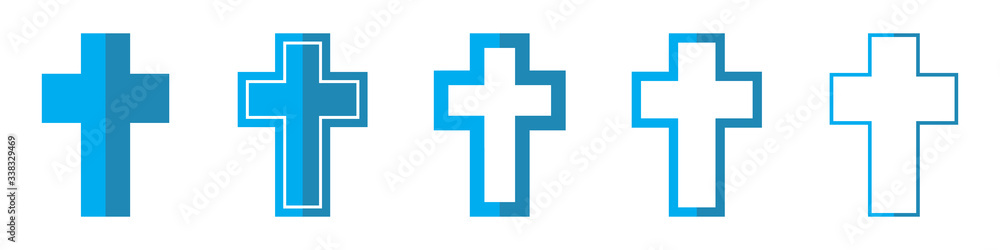 Christian Cross vector icons. Vector illustration.