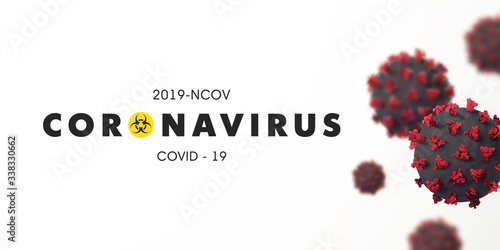 Coronavirus 2019-nCoV background with realistic microscopic 3D viral cells.COVID-19 Corona virus outbreaking and Pandemic concept.Vector illustration eps 10
