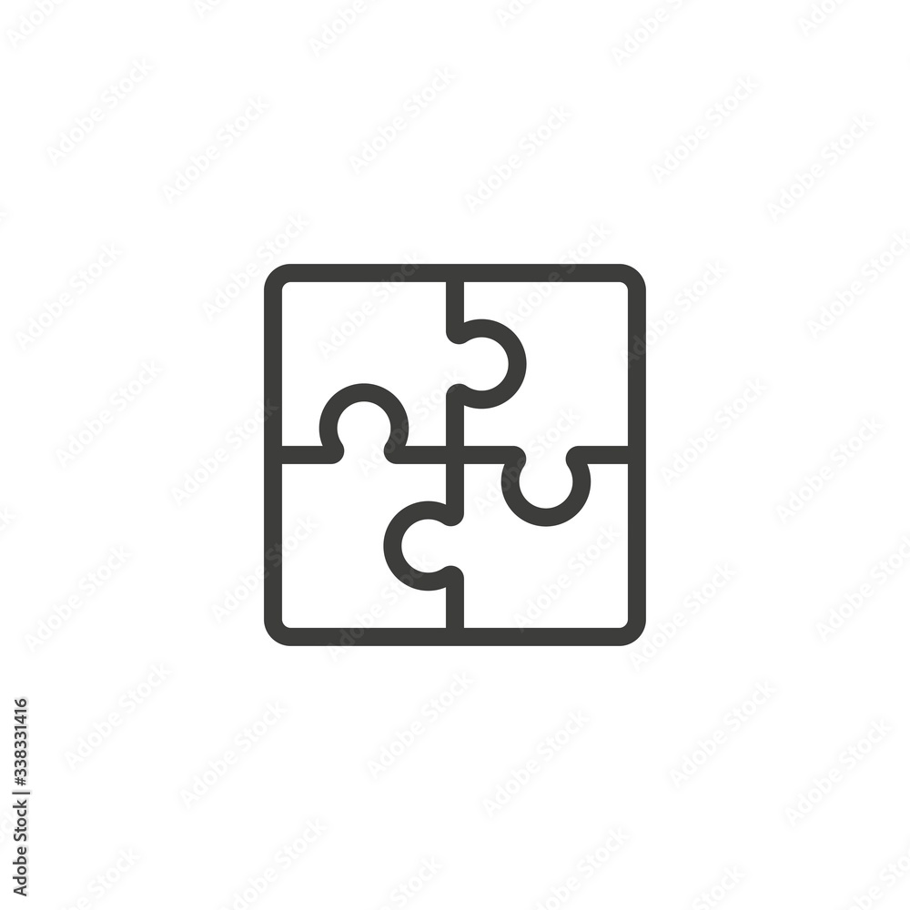 Puzzle pieces icon vector on white background Puzzle pieces icon vector on white background