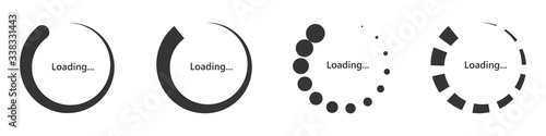 Loading circles set. Load vector icon. photo