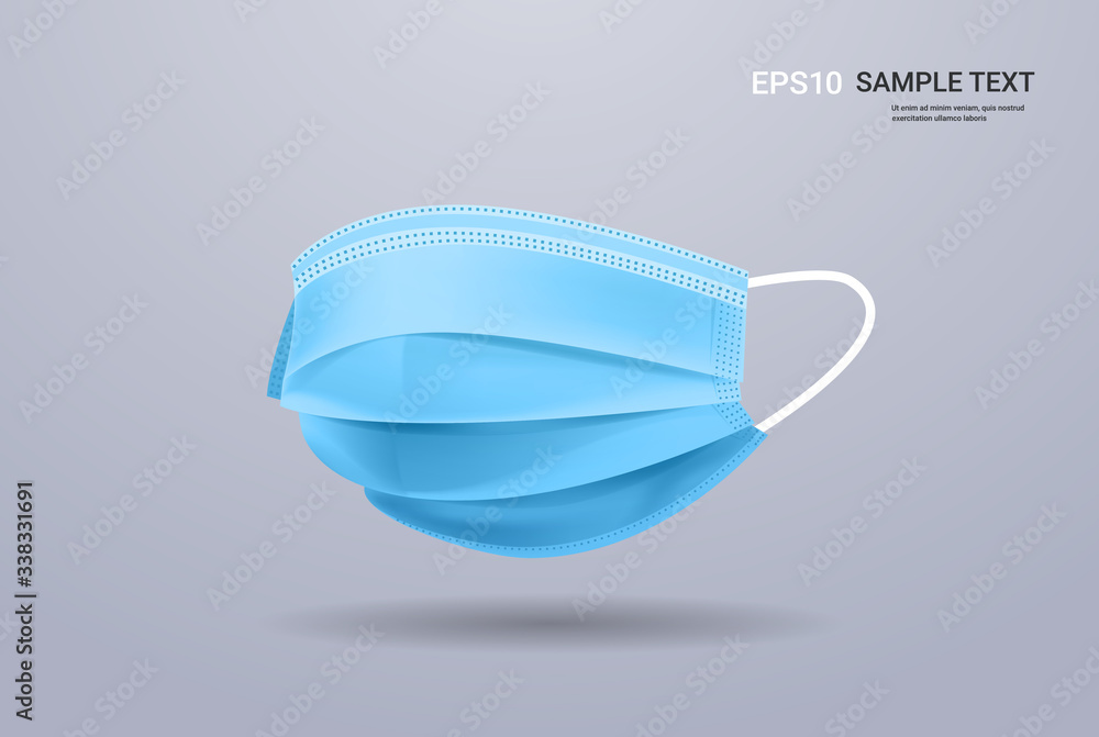 blue antiviral medical respiratory protection face mask coronavirus covid-19 prevention health care concept copy space horizontal vector illustration blue antiviral medical respiratory protection face mask coronavirus covid-19 prevention health care concept copy space horizontal vector illustration
