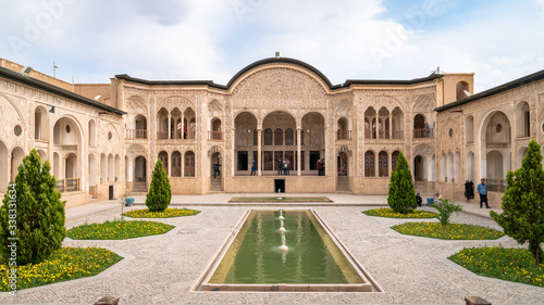 Kashan, Iran - May 2019: Tourists visiting Tabatabaei Natanzi Khaneh Historical House in Kashan, Iran © CanYalicn