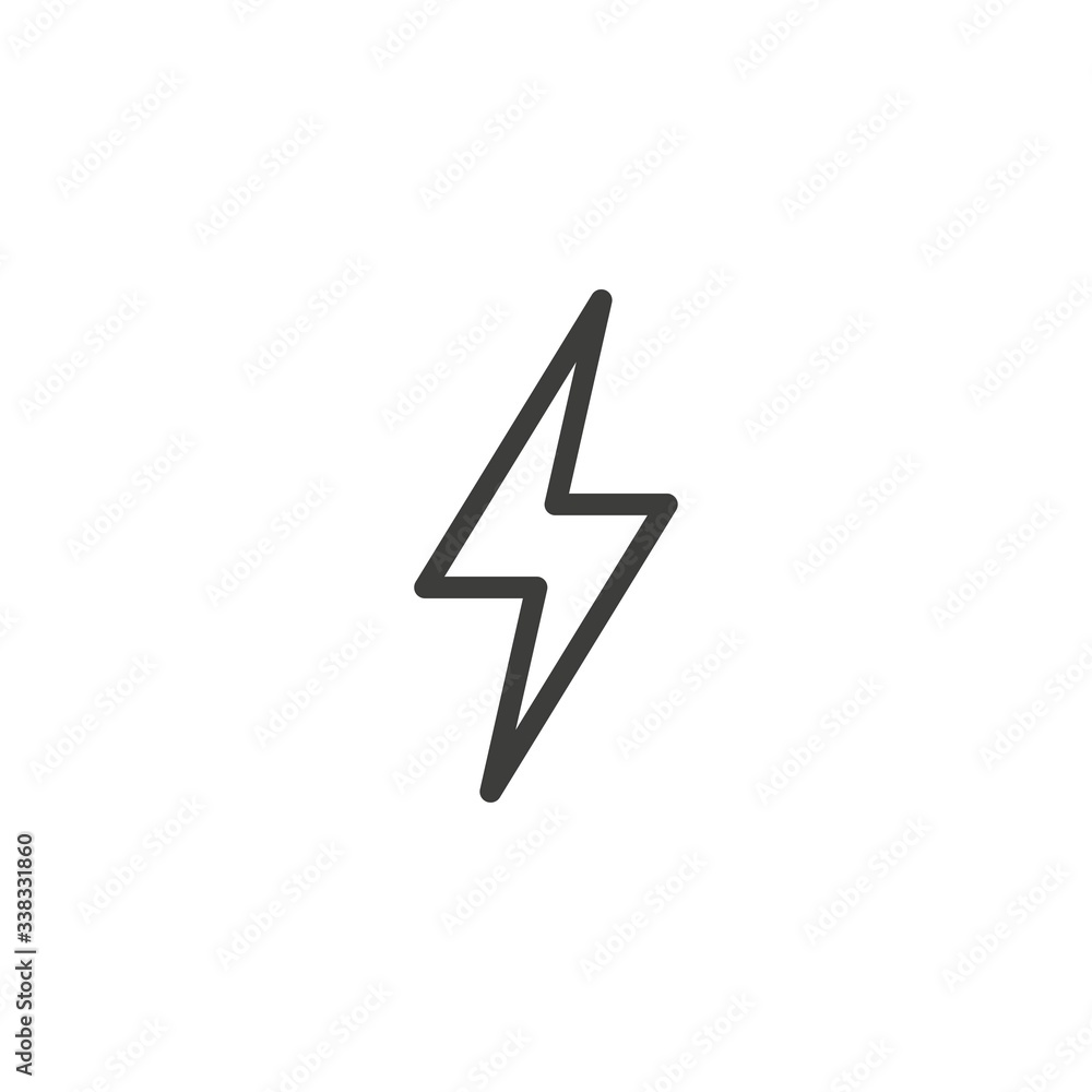 lightning bolt icon on white background lightning bolt icon on white background