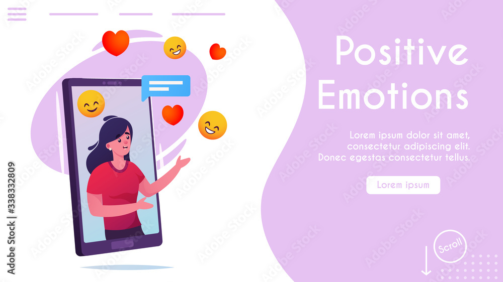 Vector banner friendly woman comments online chat Vector banner friendly woman comments online chat