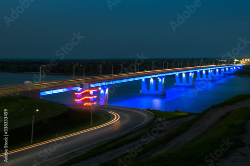 Night photo of Barnaul city...