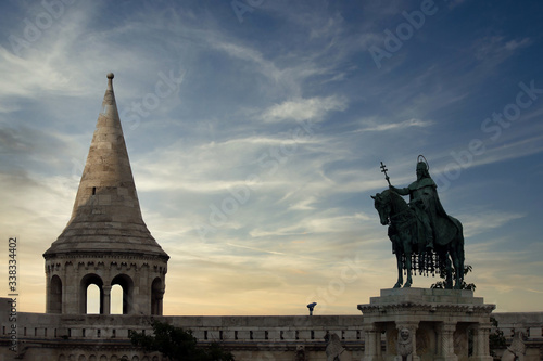 Photography King Matthias statue in Buda Castle Budapest Hungary