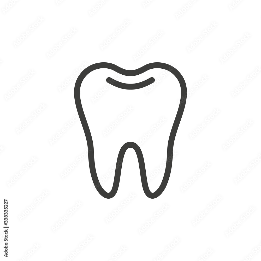 Tooth icon vector on white background Tooth icon vector on white background