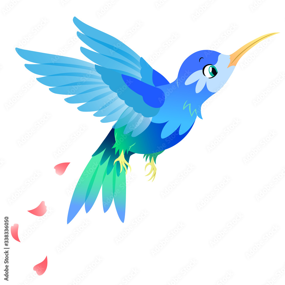 Obraz premium 美しいハチドリのイラスト