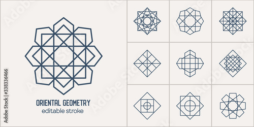 Vector Asian Linear Geometric Symbols