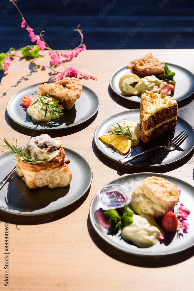 The cake on the table arranges a beautiful dish in the middle of summer. The cake on the table arranges a beautiful dish in the middle of summer.