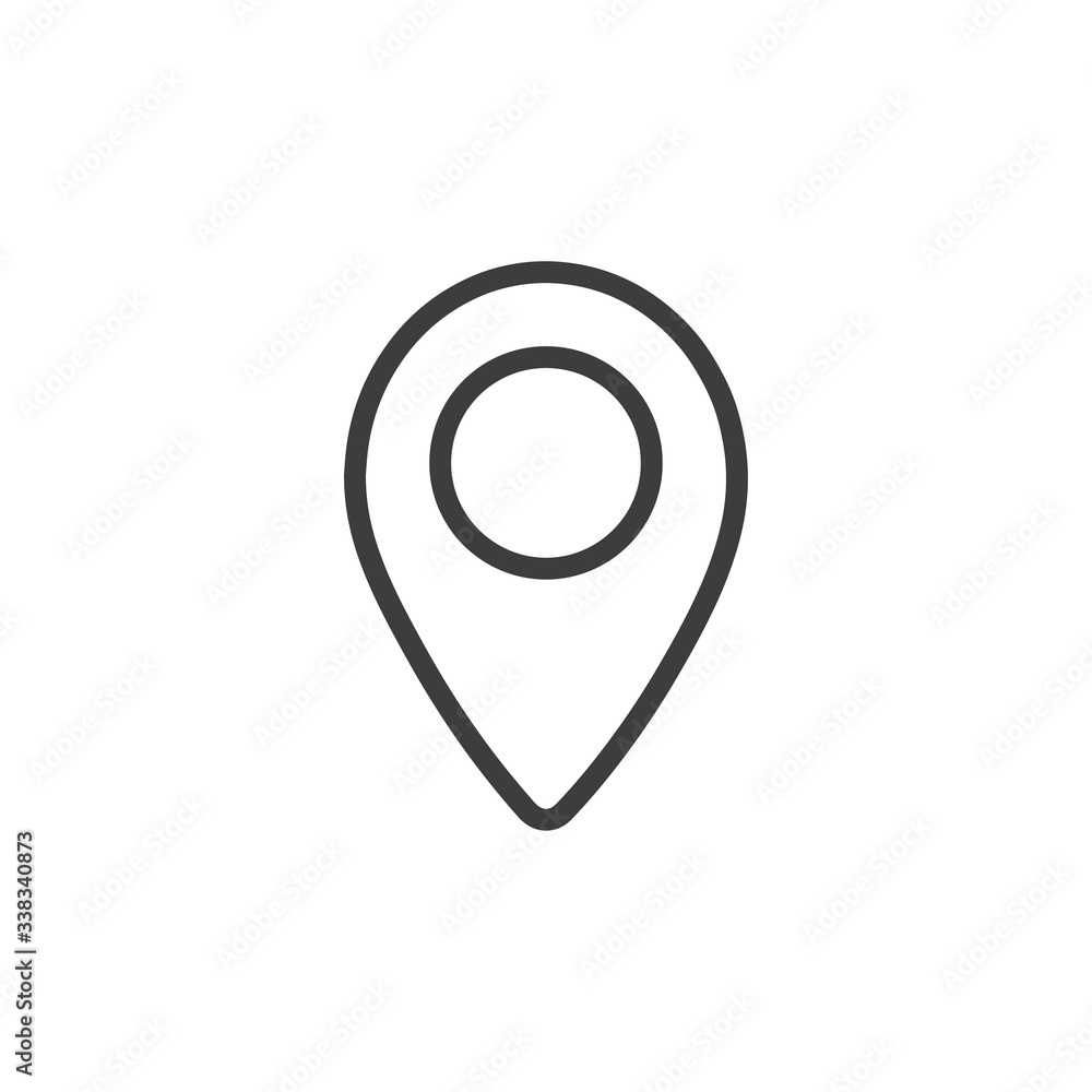 Map pin icon on white background Map pin icon on white background