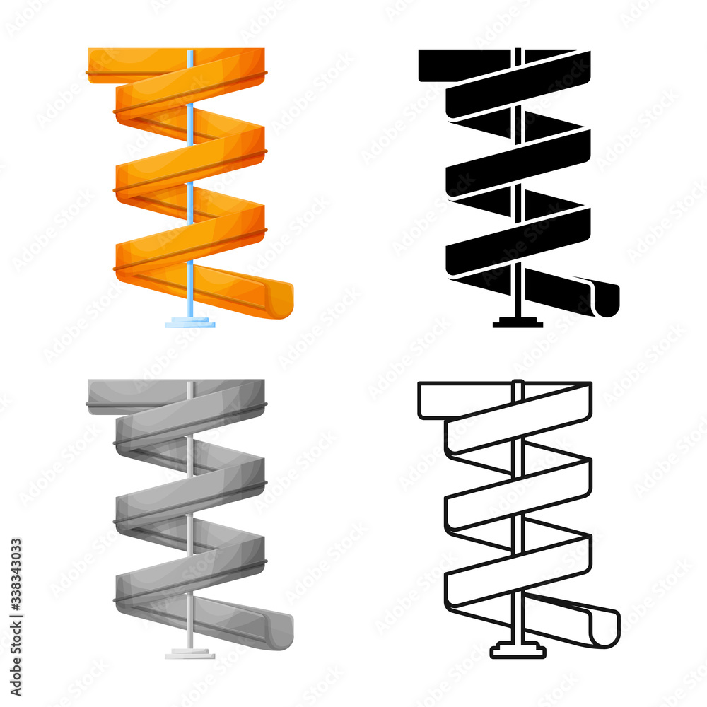 Vector design of waterslide and tunnel symbol. Graphic of waterslide and spiral stock vector illustration. Vector design of waterslide and tunnel symbol. Graphic of waterslide and spiral stock vector illustration.