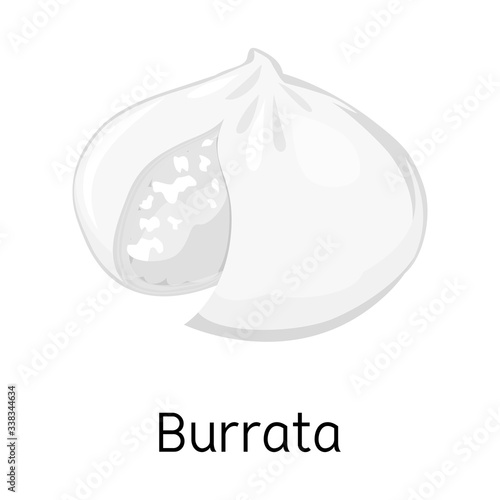 Vector design of cheese and burrata logo. Web element of cheese and meal stock vector illustration.