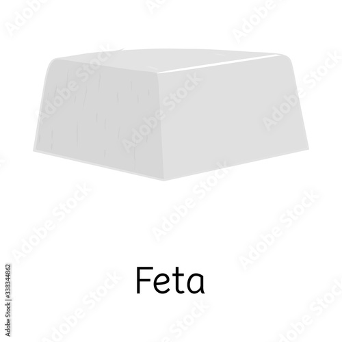 Vector illustration of cheese and feta icon. Graphic of cheese and piece stock vector illustration.