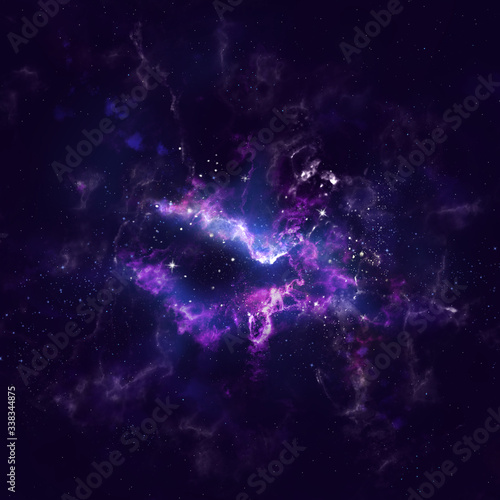 Galaxy Abstract Universe with Milky Fog and Stars