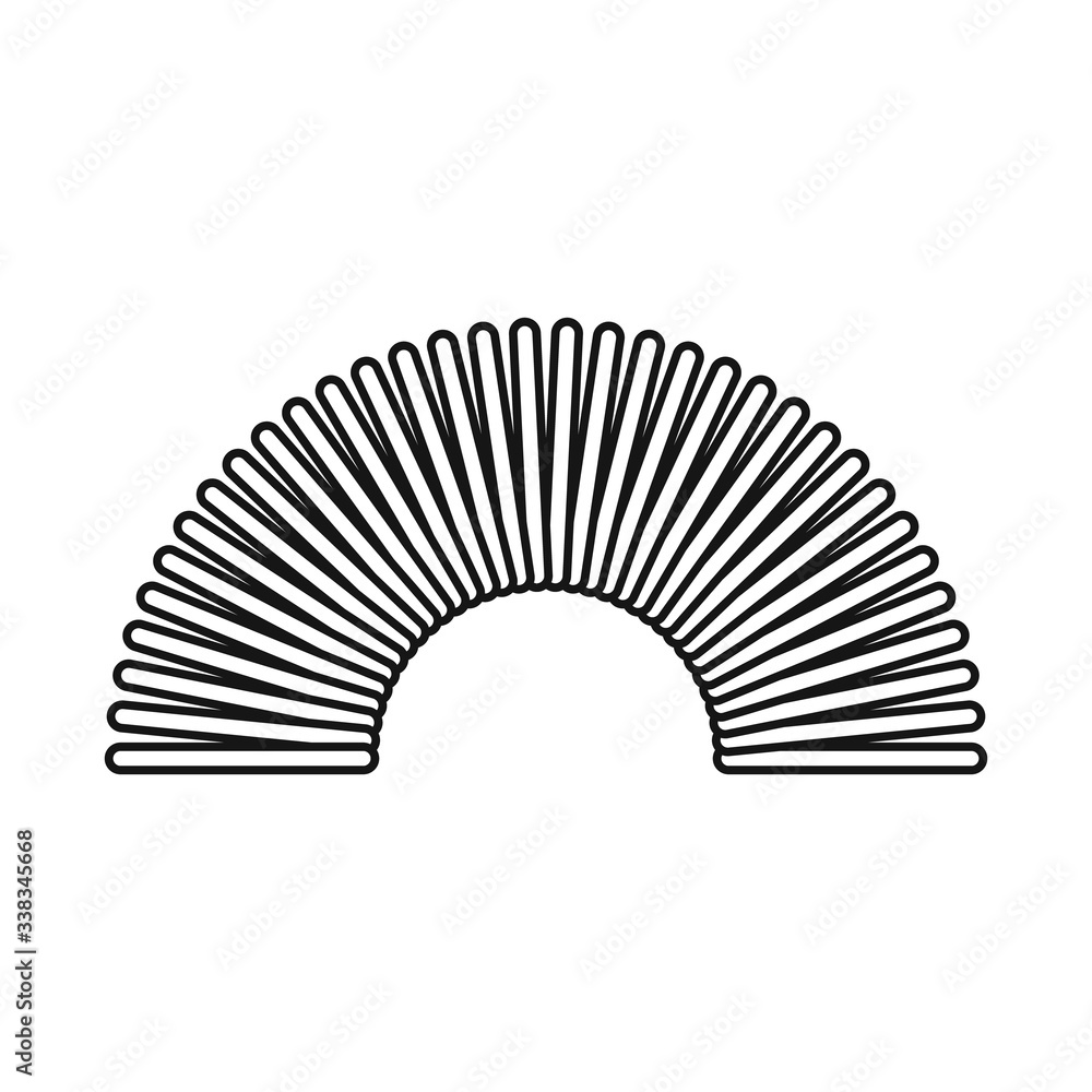 Vector design of coil and plastic symbol. Graphic of coil and spiral stock symbol for web.