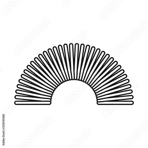 Vector design of coil and plastic symbol. Graphic of coil and spiral stock symbol for web.