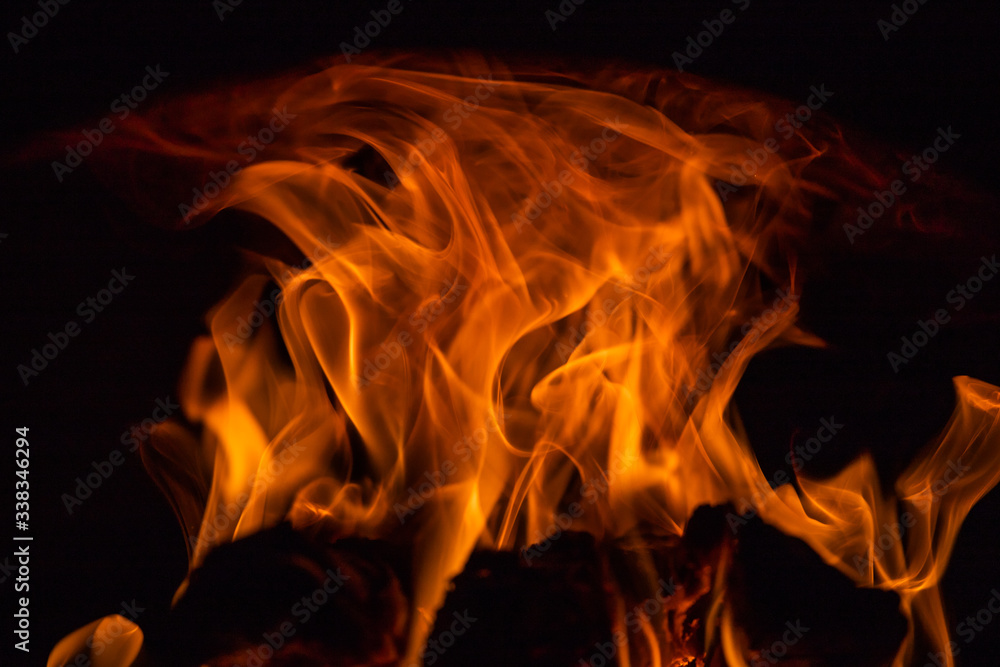 Fototapeta premium bright fiery lines on black background