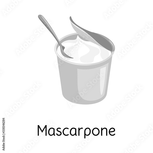 Vector design of mascarpone and cheese logo. Web element of mascarpone and meal stock vector illustration.