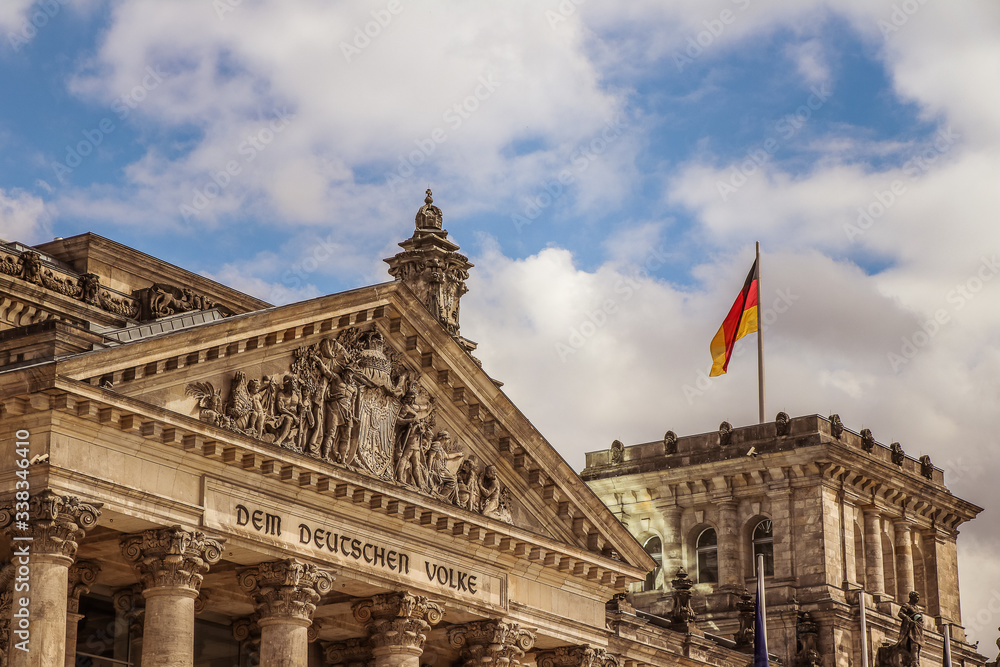 Reichstagsgebäude in Berlin, Parlament, Bundestag, Tourismus, historisch